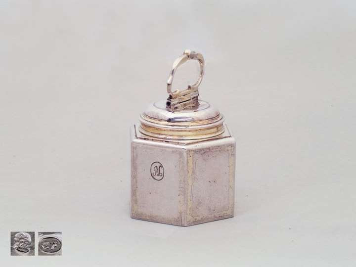 Silver-Gilt Hexagonal, German Canister